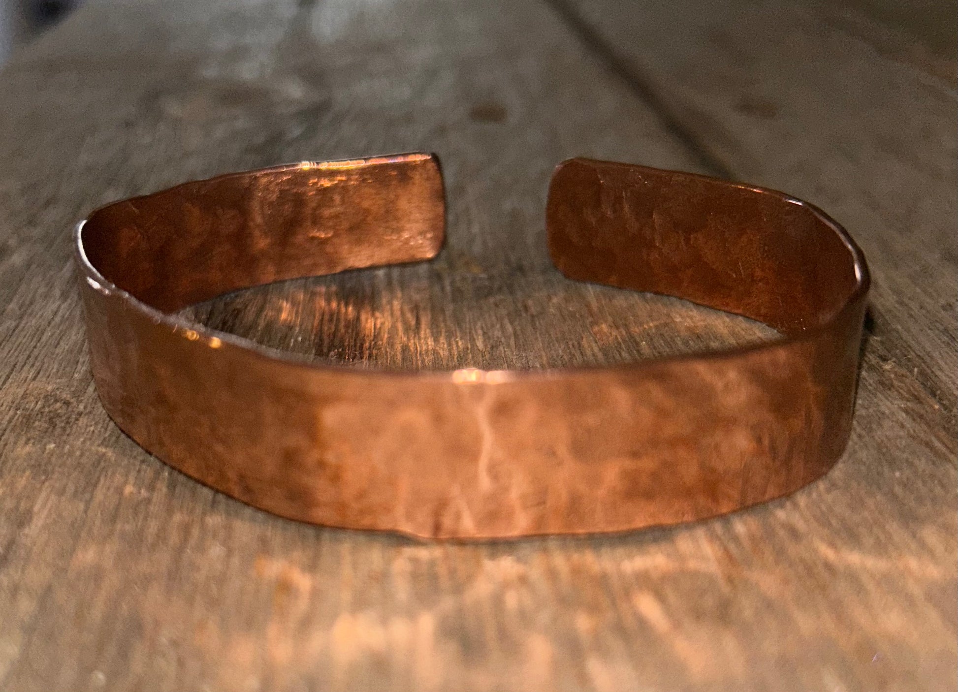 5/8" Handmade Hammered Copper Bracelet