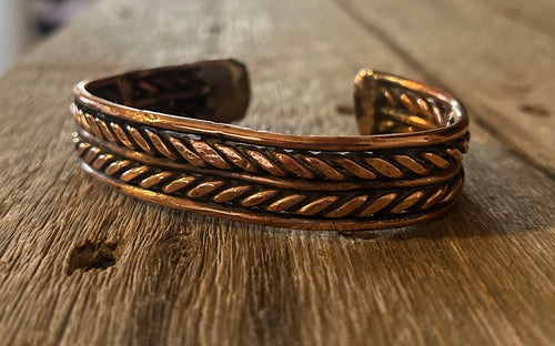 5/8" Handmade Double Rope Copper Bracelet