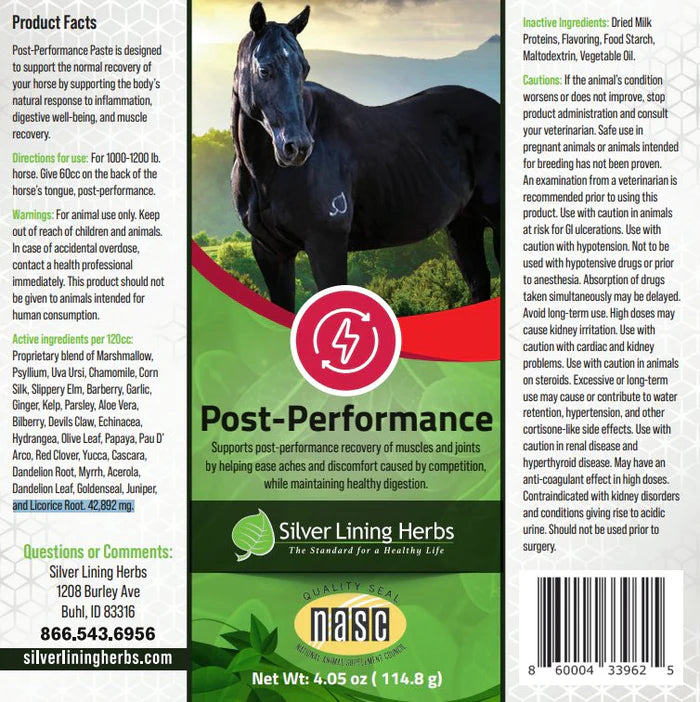 Silver Lining Herbs - Post-Performance Paste for Horses